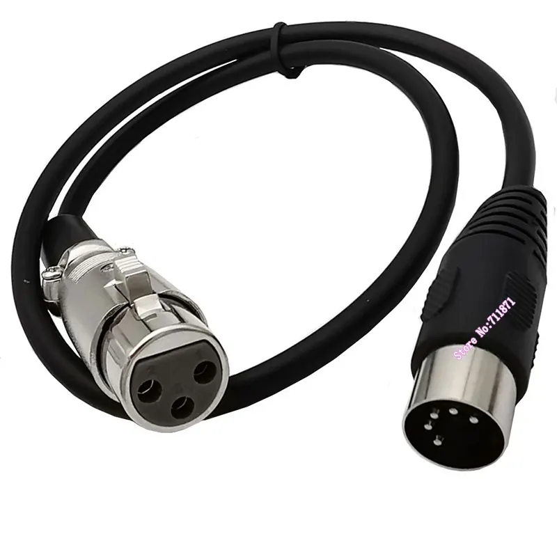 5Pin DIN Male 3Pin XLR CANNON Male Female Audio Cable LIne 5 needle 5P MIDI to 3P XLR Female Male Audio Cord Wire 5P DiN 3P XLR