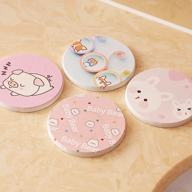 

Cute Cartoon Coaster Absorbent Diatomite Round Skid Insulation Cup Mat Reusable Hot Pad Table Protector Kitchen Accessories Home