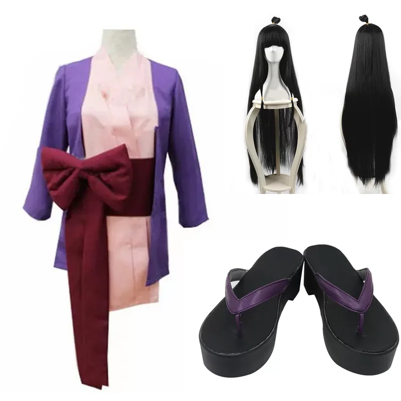 New Maya Fey Cosplay Dress Costume SHOES  WIG