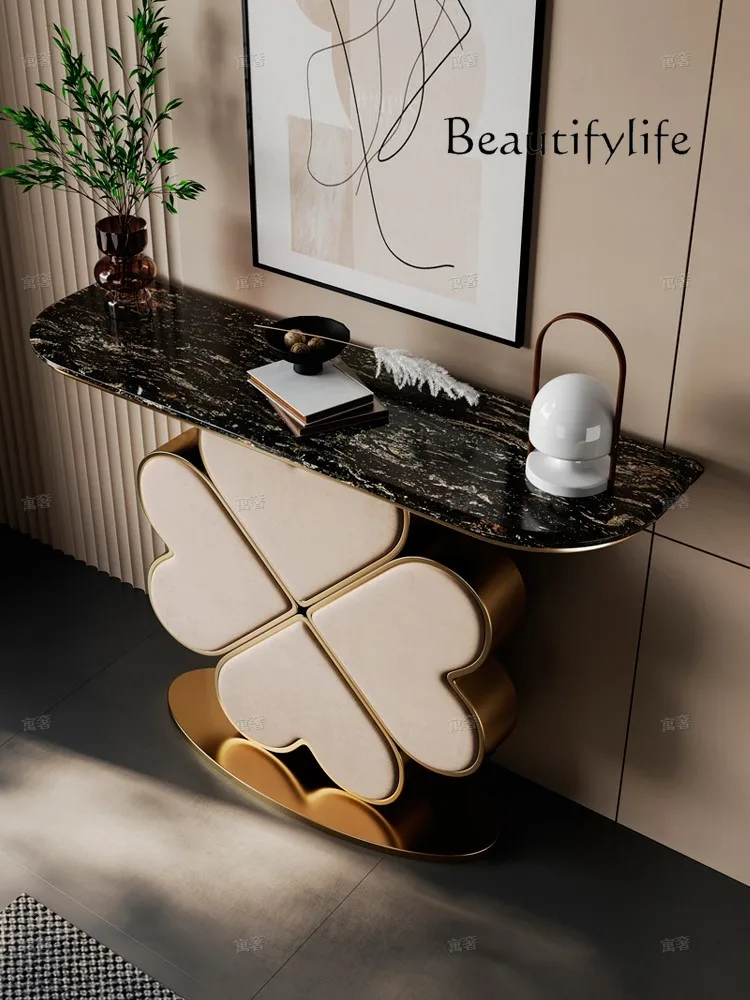 

home furniture all items Light Luxury Entrance Cabinet High-End Curio Cabinet Stone Plate Hallway Wall Partition Modern Minimali