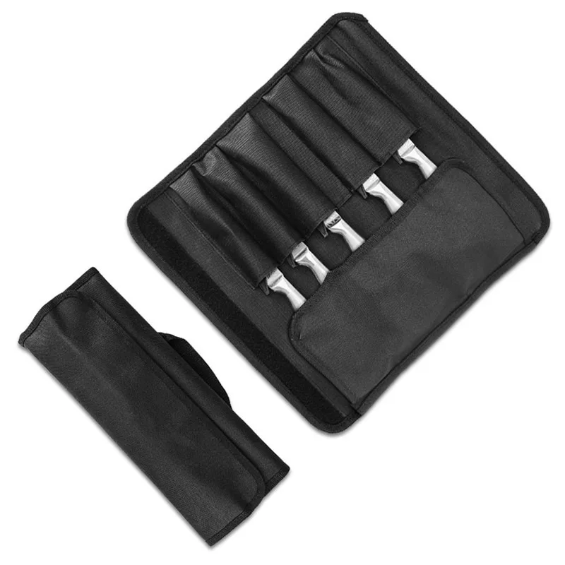 Portable Chef Knife Roll Bag Waterproof Oxford Cloth Chef Knife Case Kitchen Outdoor Stainless Steel Knives Storage Tools NEW