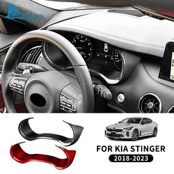 Real Hard Carbon Fiber For Kia Stinger 2018 2019 2020 2021 2022 2023 LHD Car Steering Wheel Speedometer Frame Interior Trim