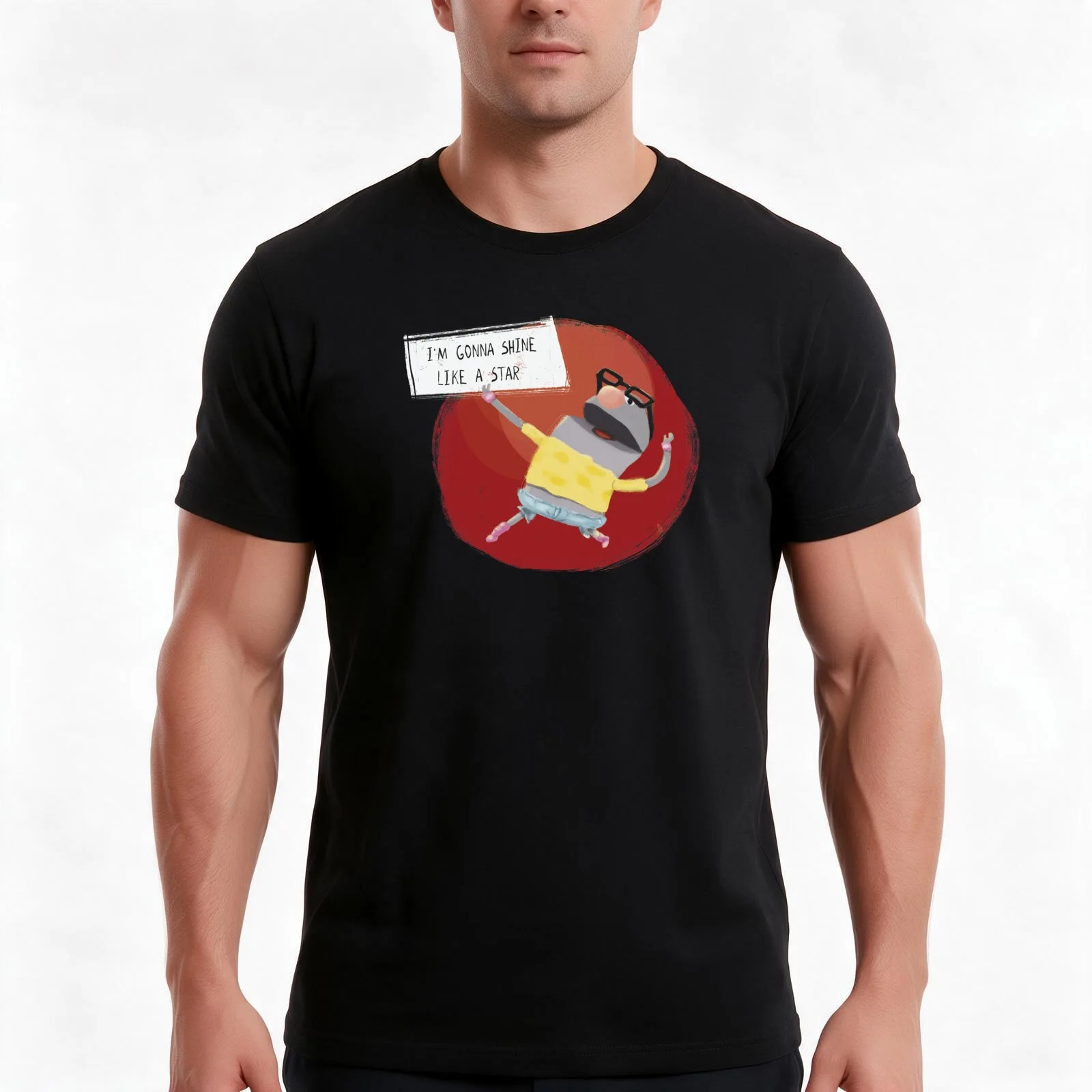 I'm gonna shine like a star T-Shirt, Summer Casual Cotton Tee, Oversized Streetwear Tops, Vintage Graphic Print, 100% Cotton