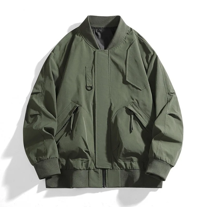2026 Autumn New Men's Stand Collar Baseball Jacket Japan Korean Fashion Casual Loose Work Jacket Streetwear Coat Men Clothing