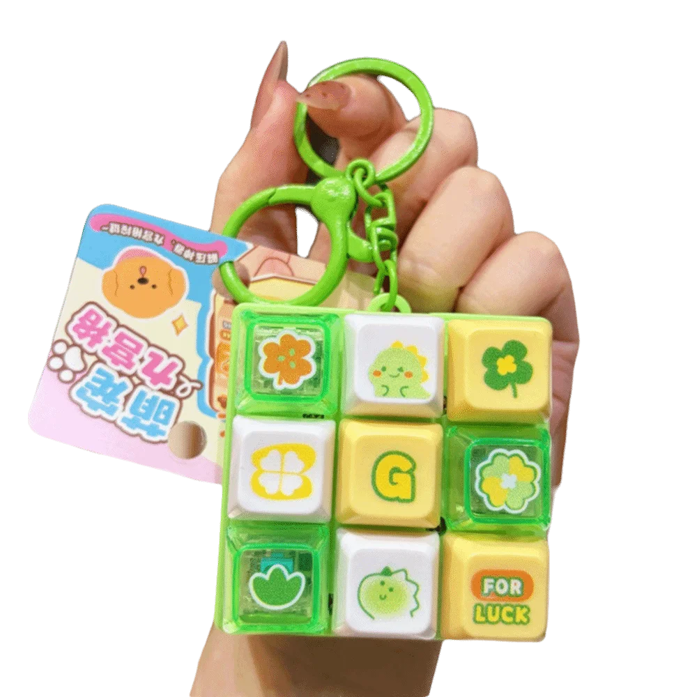 Animal 9 Keyboard Key Electronic Luminous Mechanical Keyboard Keychain Fingertip Button Key Ring Office Leisure Entertainment