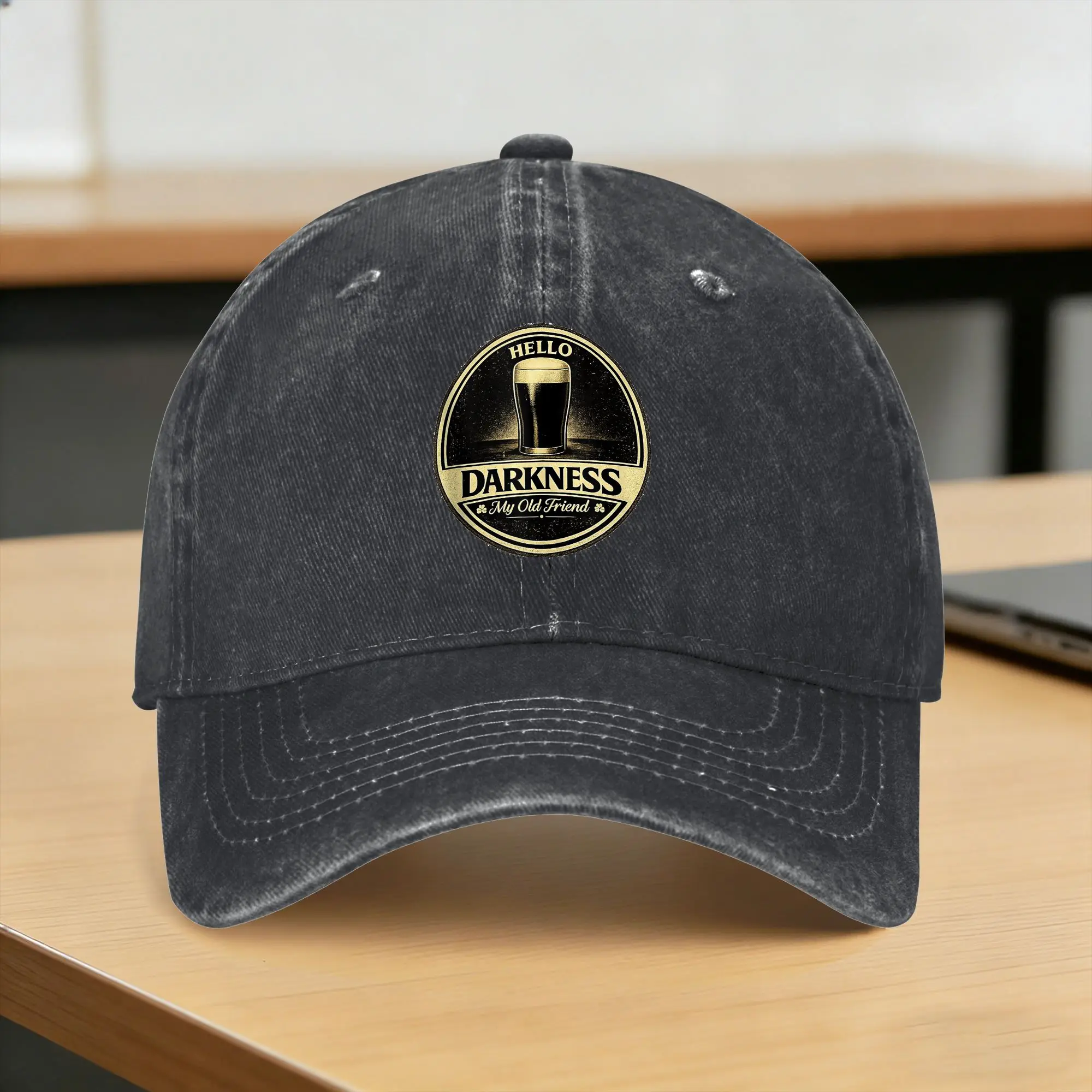 Hello Darkness My Old Friend Beer Lover Funny Design Sun Baseball Cap Casual Men Hip Hop Hats Print Tennis Skate Snapback Cap
