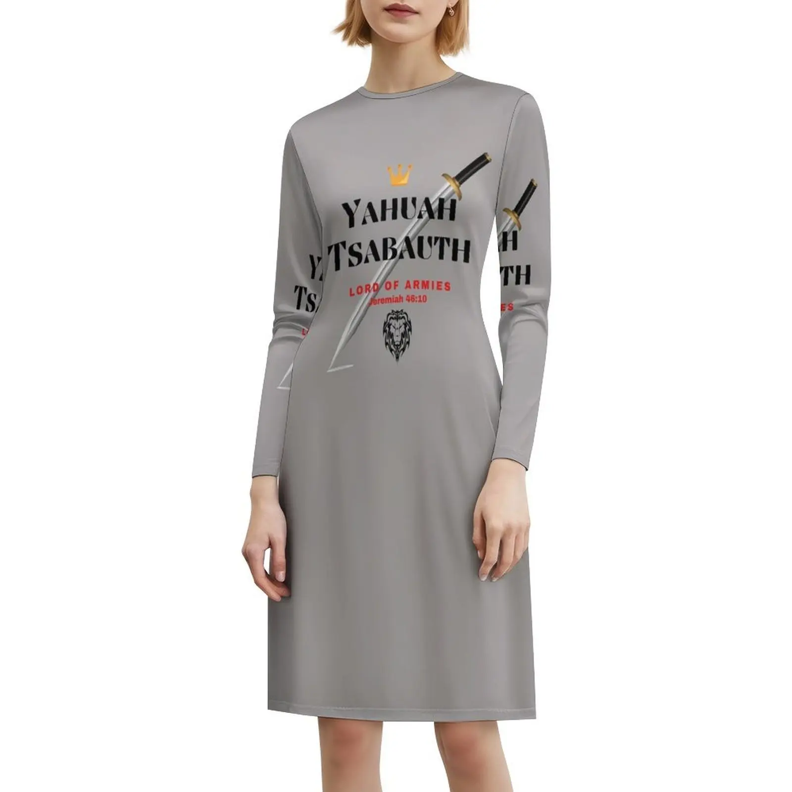 Yahuah Tsabauth ( سيد المضيف أو سيد الجيش) فستان هيب هوب نسائي ملابس الشارع مطبوع عليه رسومات جرافيك أوامر ملابس النادي للحفلات #6