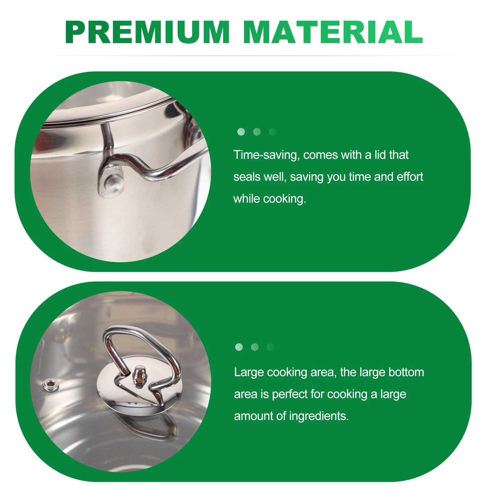 

Stainless Steel Soup Double Handle Stock Pot With Lid Large Capacity Deep Cooking Pot For Kitchen Multi-Use Comfortable