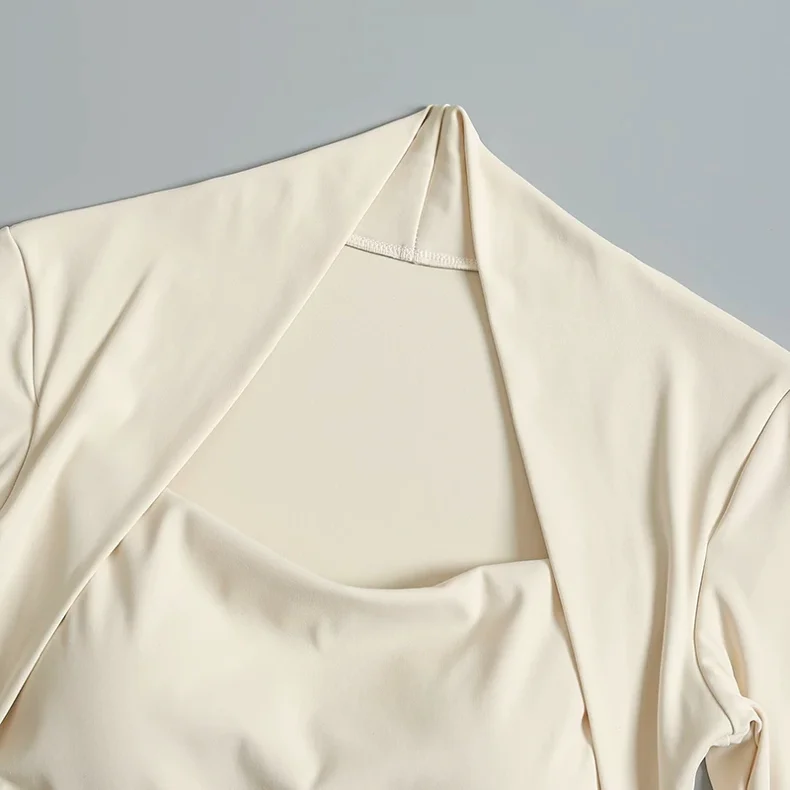 Fitness-Brustpolster-Sporttop für Damen, Langarm-Shirts, Pra Speed Up, kurze elegante Tanz- und Yoga-Kleidung, kleiner Taillenbund, Fitnessstudio – Detail 18