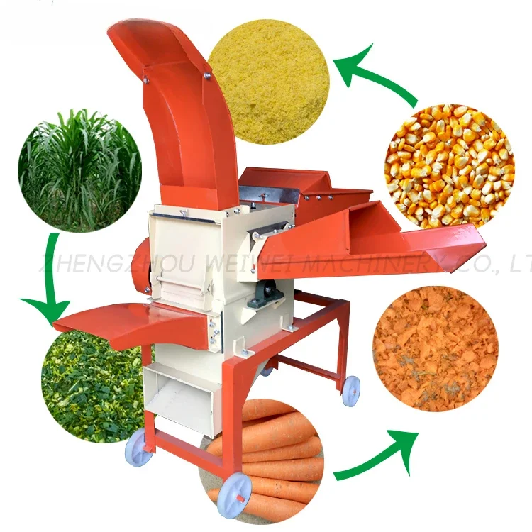 Weiwei  Cow Grass Cutting Kneading Mini Goats Chaff Cutter Rabbit Feed Blades Grinder Machine Grass Crop Cutter for Sale