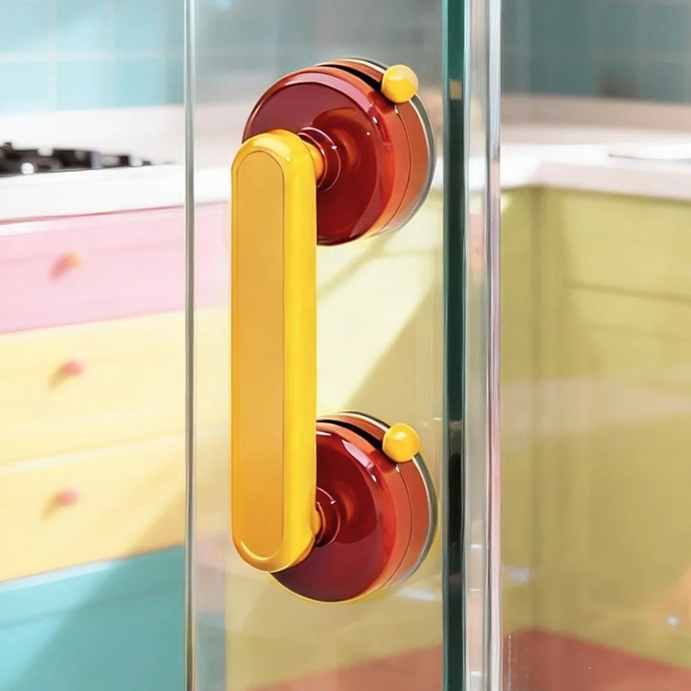 Strong Suction Suction Cup Door Handle Safety Grip Anti-Slip Glass Door Handle Waterproof Easy Installation Handle Kitchen Door