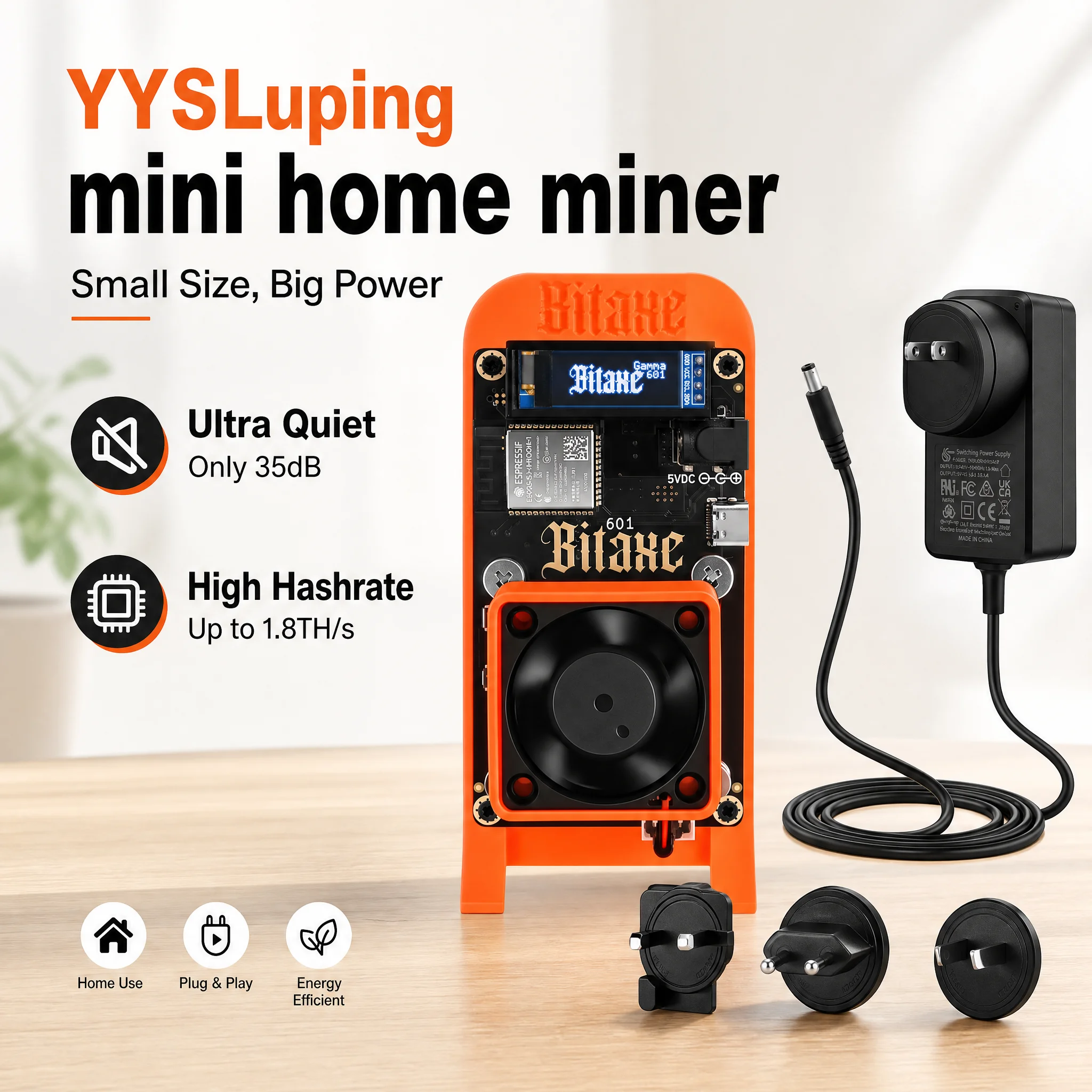 YYSLuping Haushalts-Mini-Computersimulator, Hashrate bis zu 1,5T, Betriebsgeräusch unter 30dB, Weiß, ausverkauft