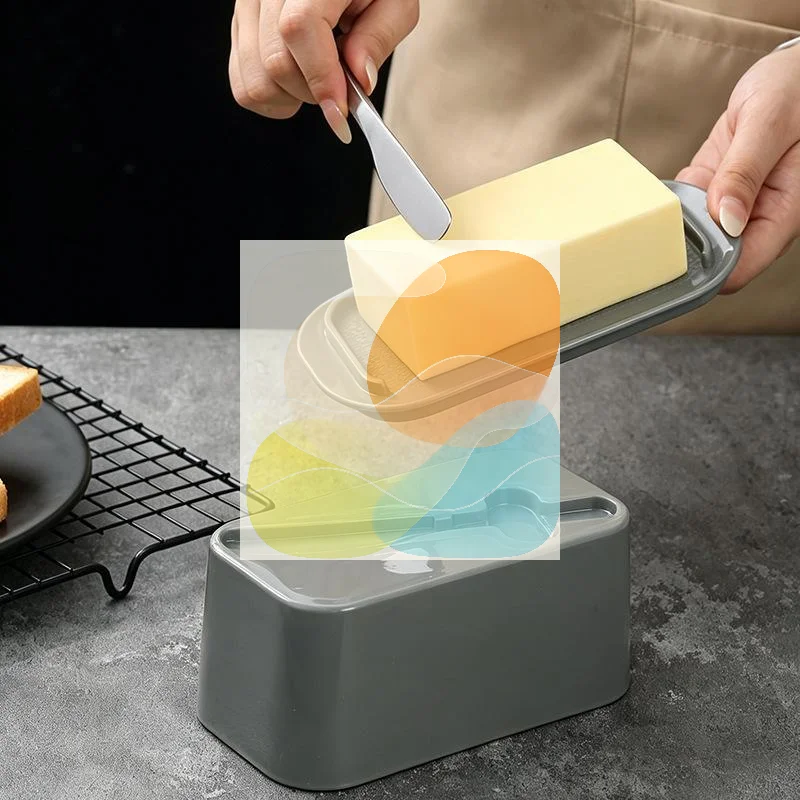 Food Grade Butter Container Airtight BPA Free Storage Box for Fridge Kitchen Picnic Snack Storage Use