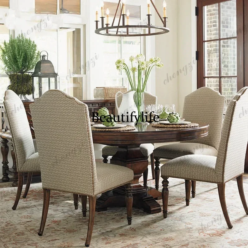 45 American solid wood dining chair restaurant garden dinner exquisite and beautiful