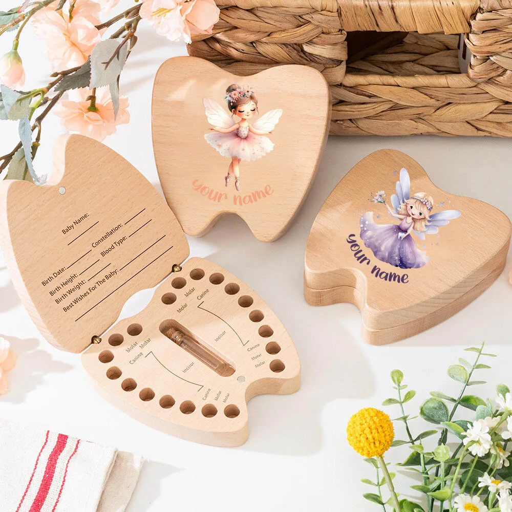 Custom Tooth Fairy Box Personalised Wooden Tooth Fairy Holder Box Boy Girl Teeth Keepsake Kids Birthday Gift Baby Shower Gift