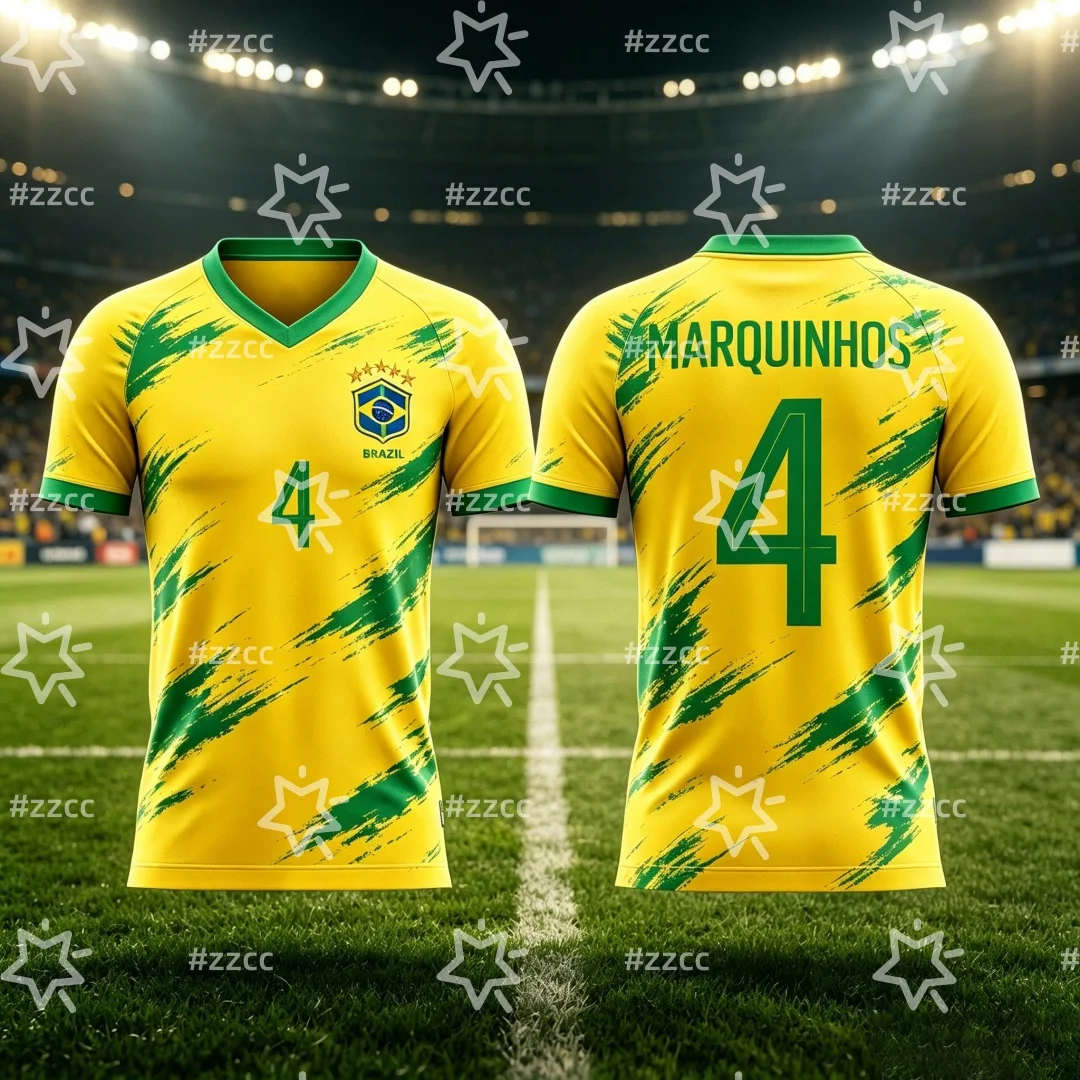 2026 Neymar Nr. 10 Fußballtrikot Brasilien Match & Training Kit Sommer Sport Herren T-Shirt Kinderbekleidung Tee Y2K Damen ﻿ – Detail 5