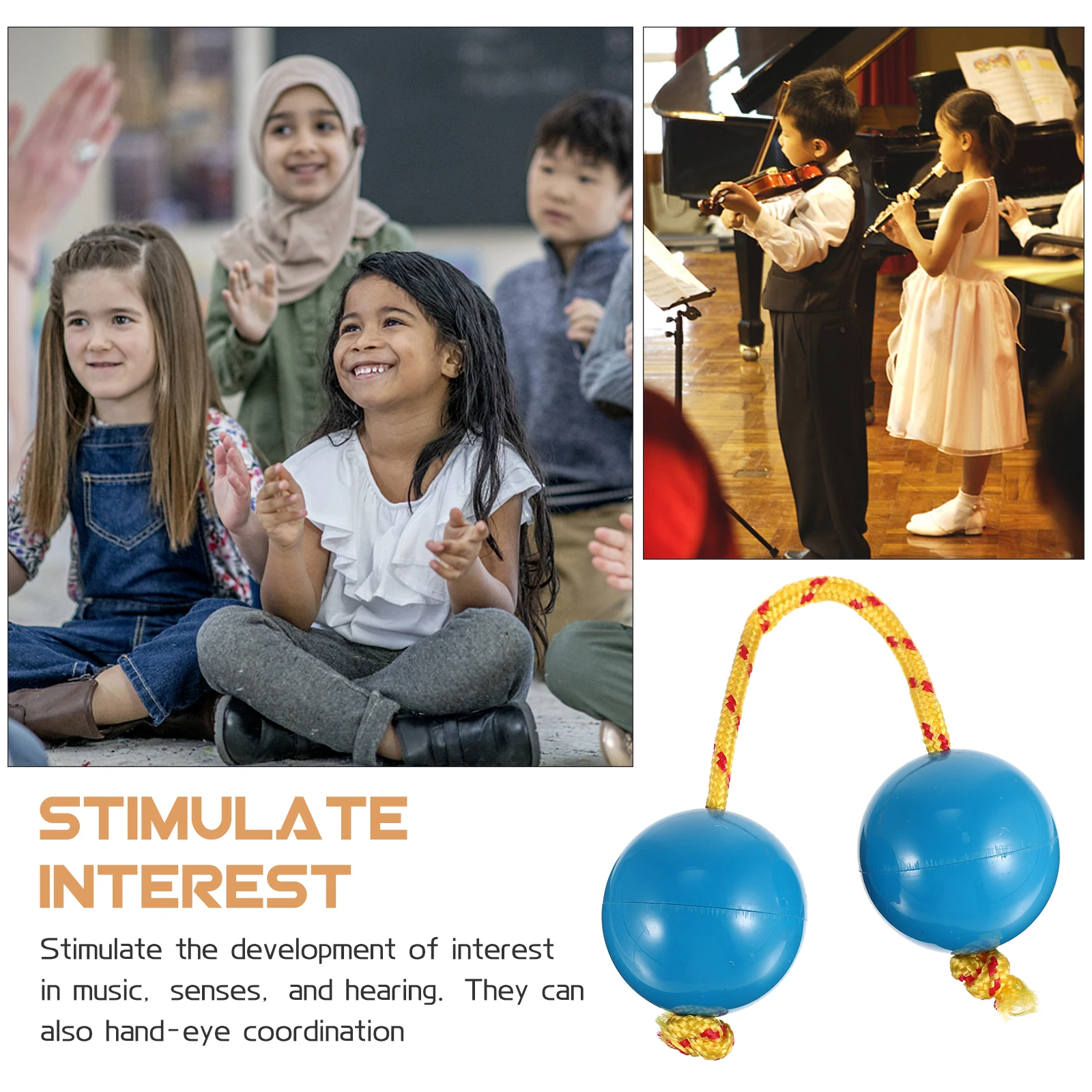 Musicale S Shaker Giocattolo Strumento a percussione Sonagli Bambini Pregevole fattura Suono chiaro Sviluppo di scene scolastiche a casa Sensi musicali