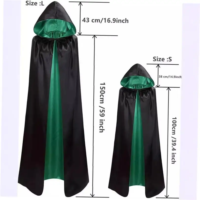 

Двусторонний плащ с капюшоном на Хэллоуин, женский модный двухцветный накидка, осенний сезон, китайский производитель, без бренда, зарегистрированный