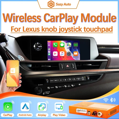 SAZYAUTO CarPlay inalámbrico para Lexus NX RX IS ES GS RC CT LS 2014-2019 con Android Auto Mirror Link AirPlay Funciones de juego de coche