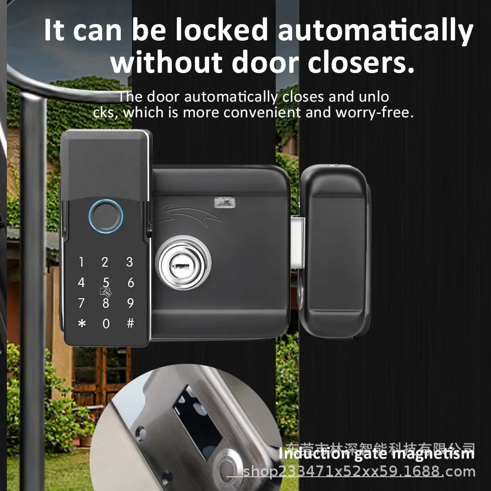 DurableBull Head Lock Graffiti Smart Lock Double Sided Waterproof Vintage Iron Door TongTong Lock Apartment Rental House Passwor view 2