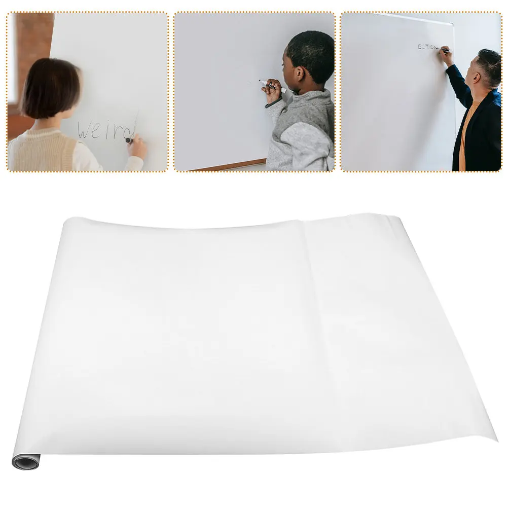 1Set Pe Material Dry Erase Blank Sheet Removable Whiteboard Sticker for Home School Office Wall Door Fridge Space Saving Design