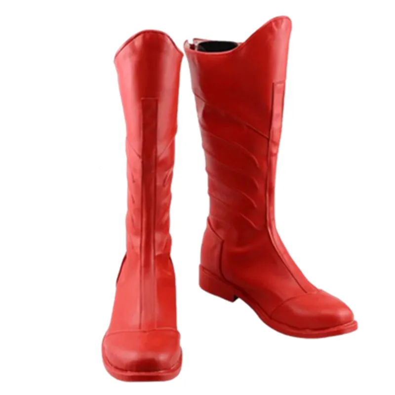 

Red Anime Fight High Boots Flat Battle Shoes Club Performance Halloween Carnival Cosplay Festival Supplies