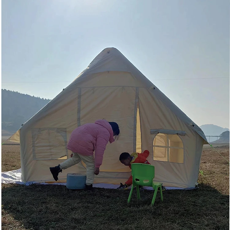 Outdoor Camping Inflatable Tent Rainproof Portable Quick Opening Oxford Fabric Four-Season Camouflage One BedroomFor RV