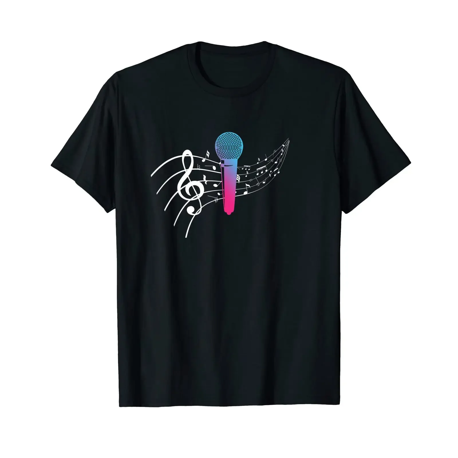 Microphone Music Singing Vocal T Shirt vintage Washed Top For Everyday Wear Soft Stylish Slightly streetwear Versatile fashion