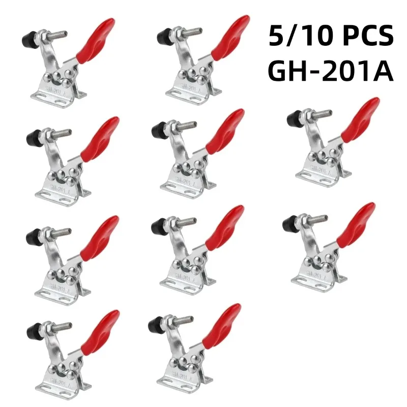 5/10Pcs GH-201A 27kg Toggle Clamp Quick Release Horizontal Type Clamps U-shaped Bar Hand Tool for Woodworking Hot Sale 201