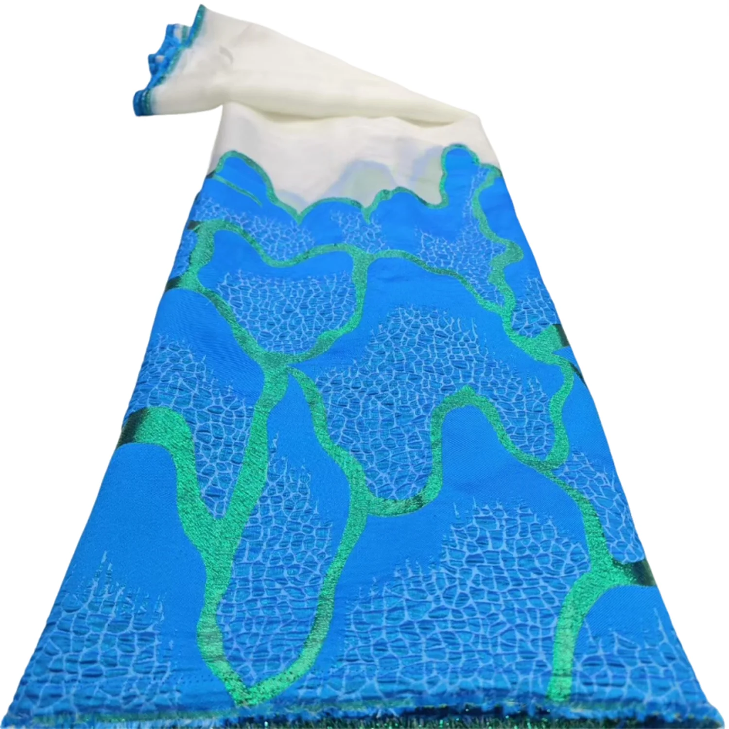 

2025 женская африканская парчовая кружевная ткань высокого качества 5 ярдов нигерийская жаккардовая кружевная ткань для шитья вечерних свадебных платьев