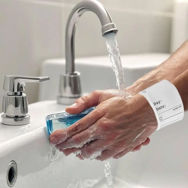 أساور ممرضة يمكن ارتداؤها ، أساور صفعة سيليكون ، يمكن مسحيتها للقيام قائمة اليد ، قابلة لإعادة الاستخدام