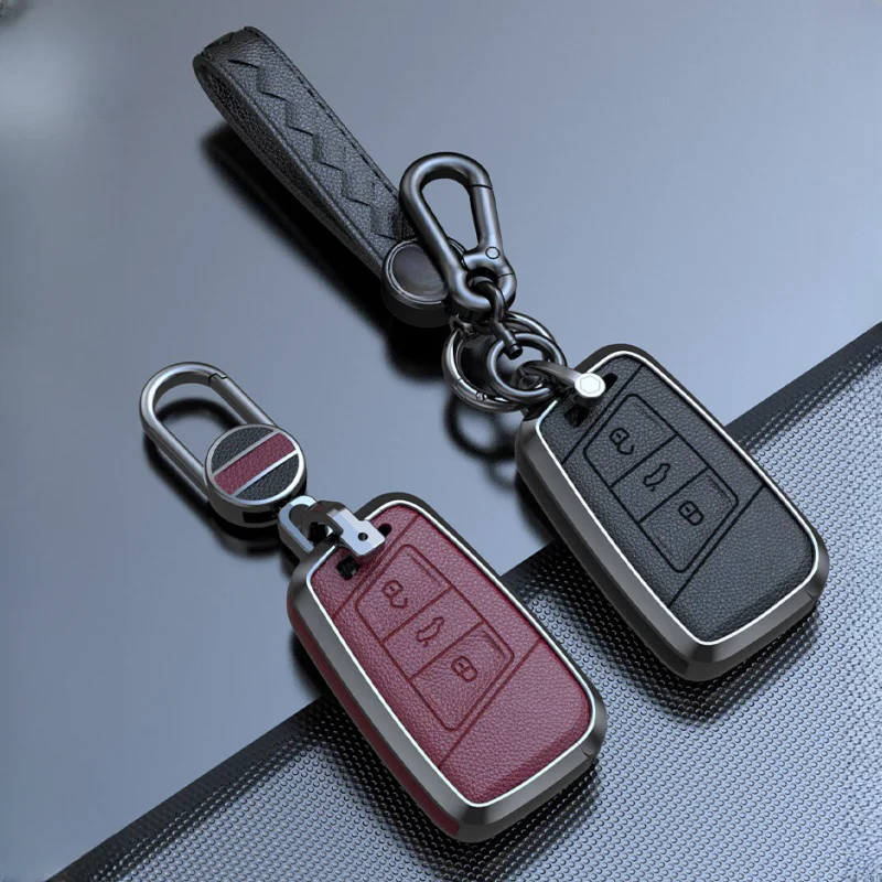 

Car Key Cover Zinc Alloy Cowhide Key Case For VW Volkswagen Passat B8 Magotan Skoda Kodiaq Superb A7 Car Key Cover