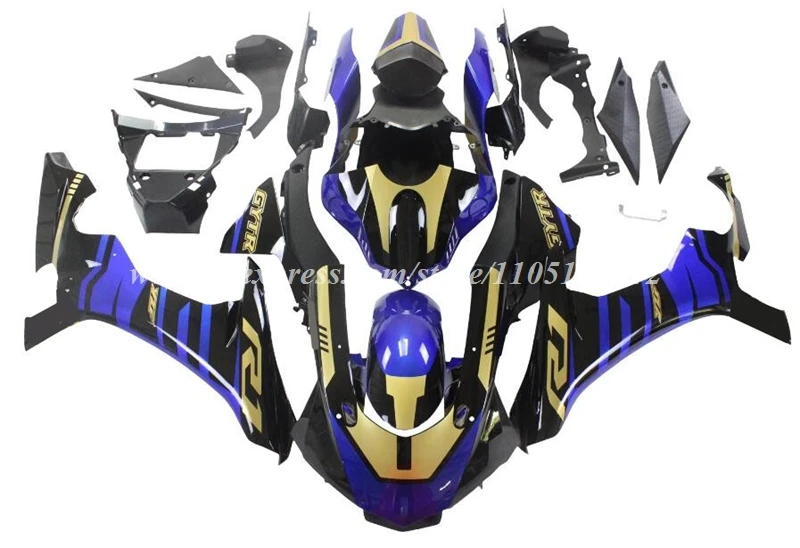 4Gifts New ABS Motorcycle Full Fairings Kit Fit For YAMAHA R1 2015 2016 2017 2018 2019 Bodywork Set Custom Blue Golden