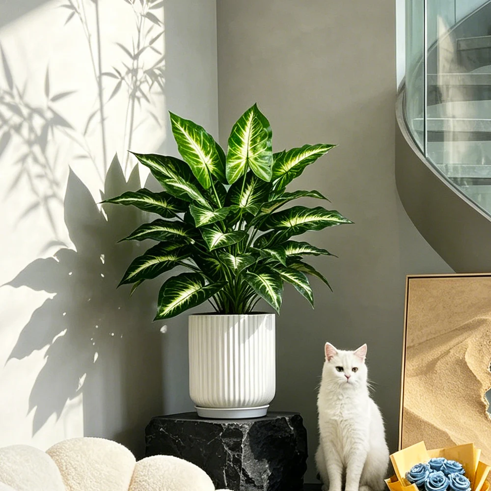 43 cm große künstliche Monstera-Pflanzen, künstliche Palme, tropische Schildkrötenblätter, Kunststoff-Maranta-Zweig, künstliche Alocasia-Blätter für die Heimdekoration – Detail 3