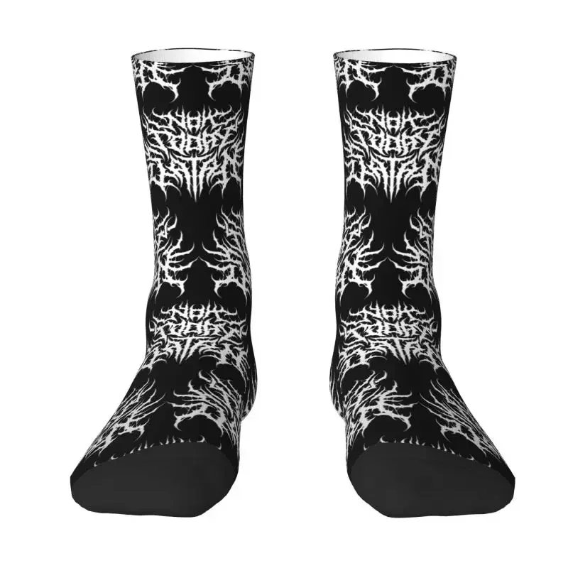 Kawaii Print Not Today Satan Dath Metal Print Socks for Women Men Stretchy Summer Autumn Winter Crazy Crew Socks