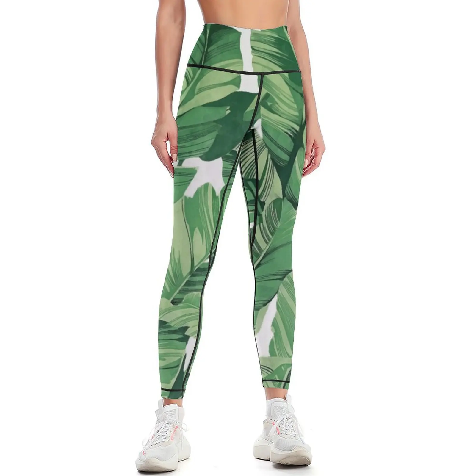 

Tropical banana leaves Leggings Tight fitting woman gym wear gym clothing Womens Leggings