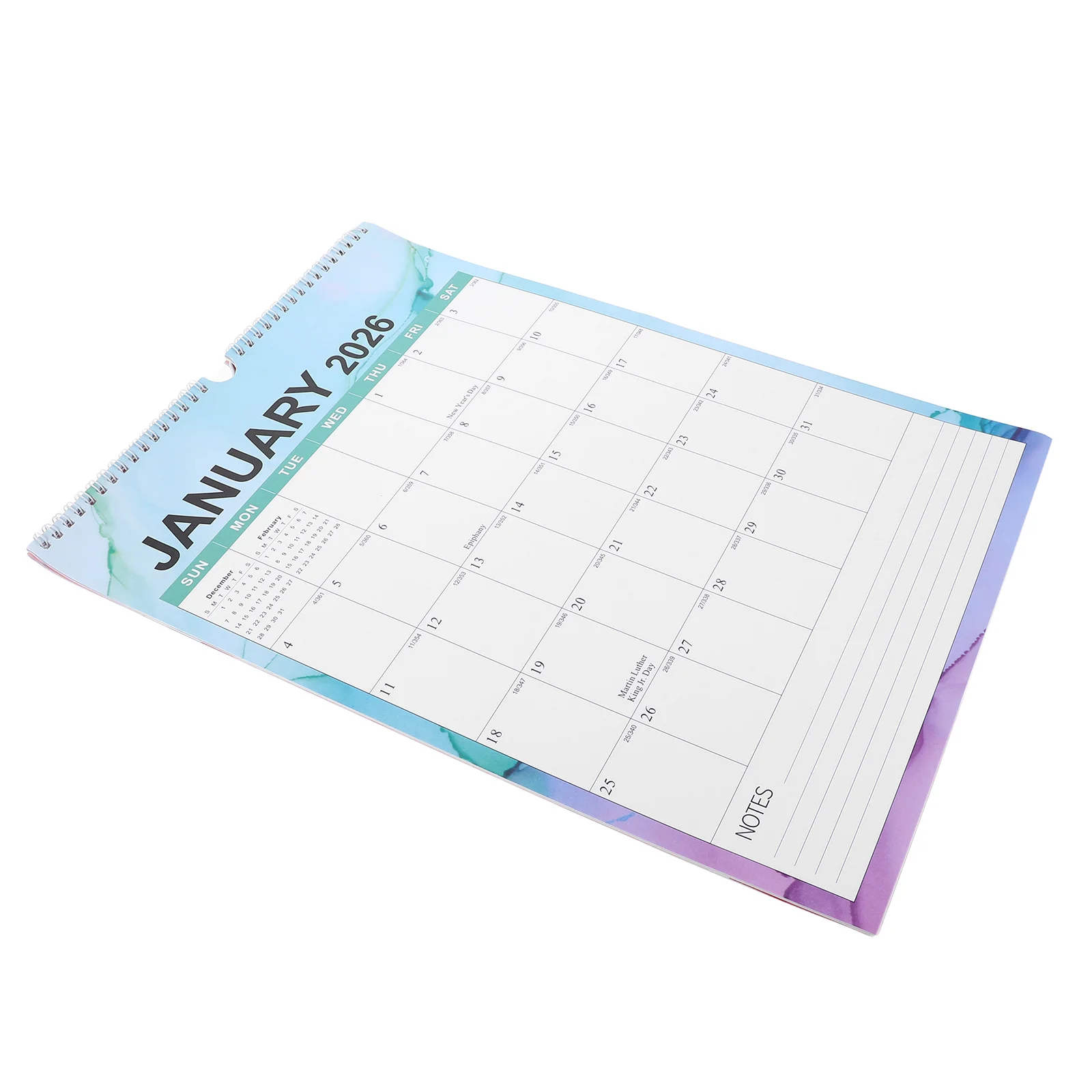 

18-Month 2026 Wall Spiral Bound Monthly Planner Wire Binding Office Home Decor Holiday Marked Countdown 2025-2026 Large Size