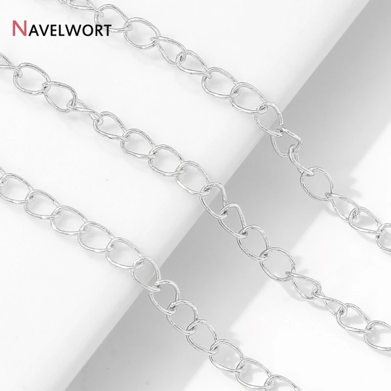14K الذهب مطلي النحاس معدن تمديد تمديد سلاسل الذيل موسع سلسلة لصنع المجوهرات اكسسوارات مواد المجوهرات