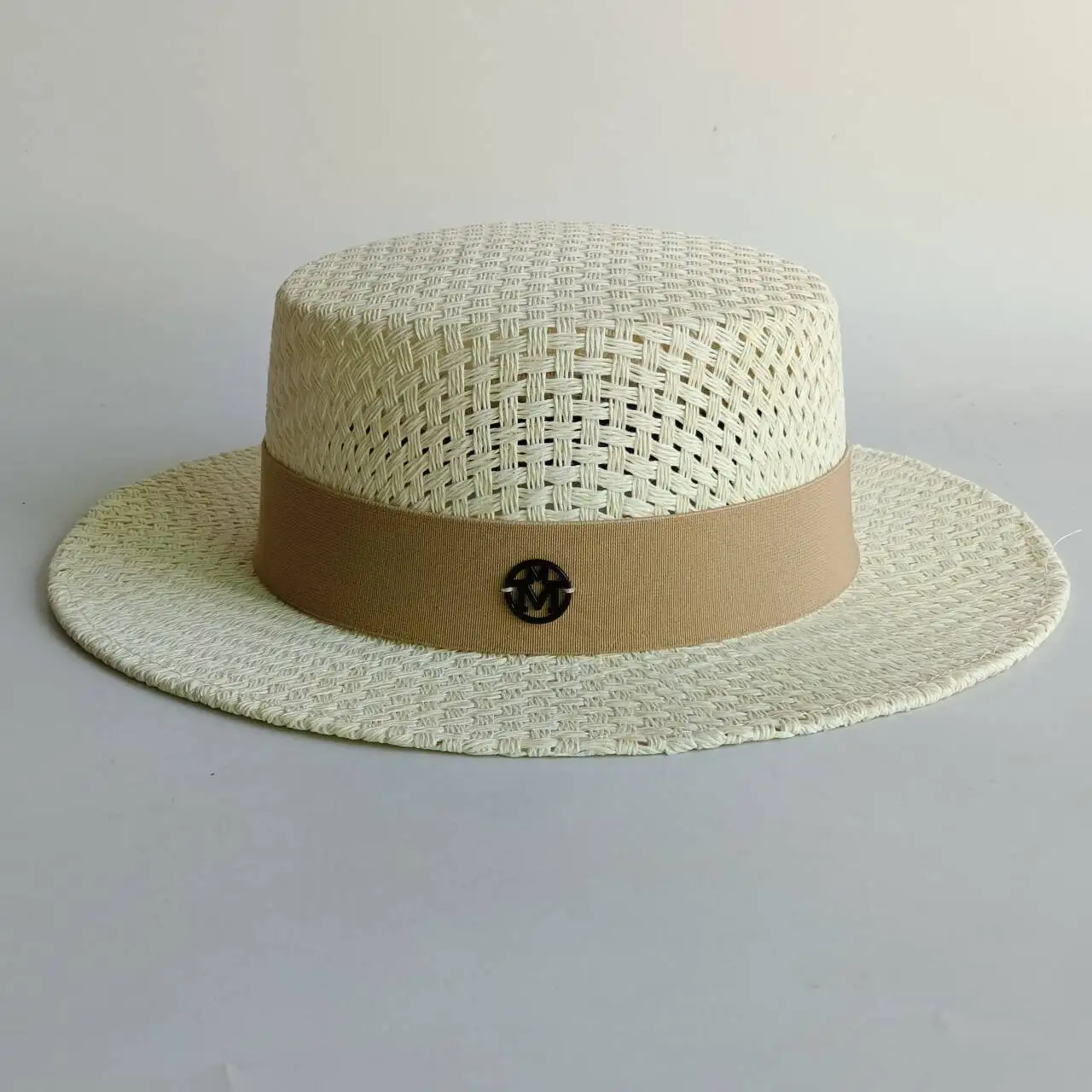 Pork pie sun hat 2026  Straw Hat summer straw hat pearl new elastic ribbon hat sombreros chapeau femme