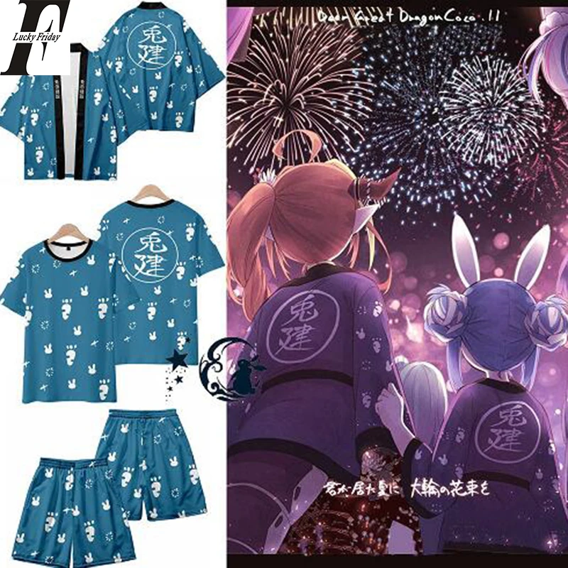 

VTuber Usada Pekora 3d Kimono Shirt Fashion Cloak Clothes Japan Anime Men Women Seven Point Sleeve Tops Harajuku Cardigan Jacket