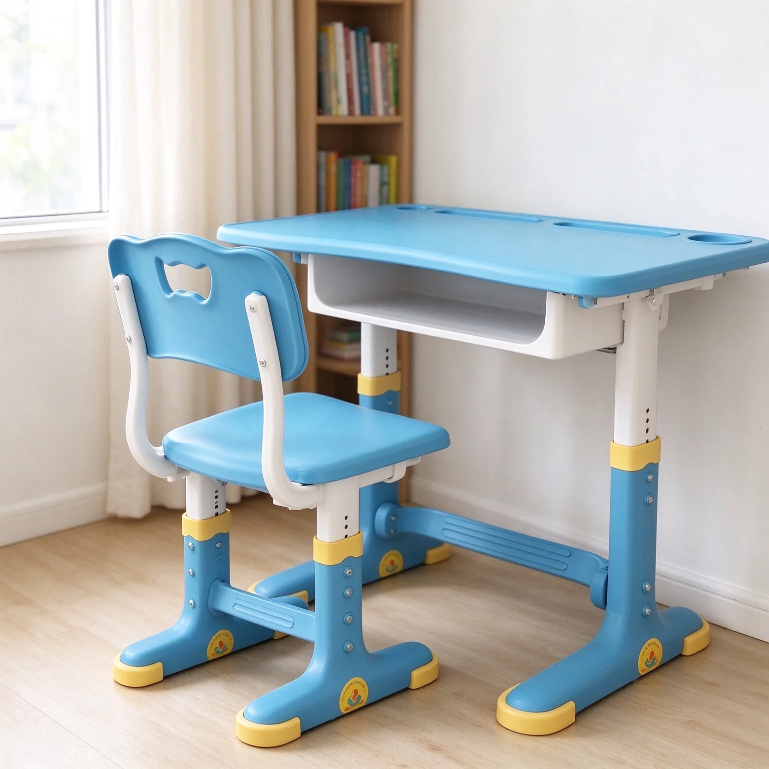 AOLIVIYA Kids Study Learning Table Classroom Table Lift Homework Write School Reading Room Desk Chair Set