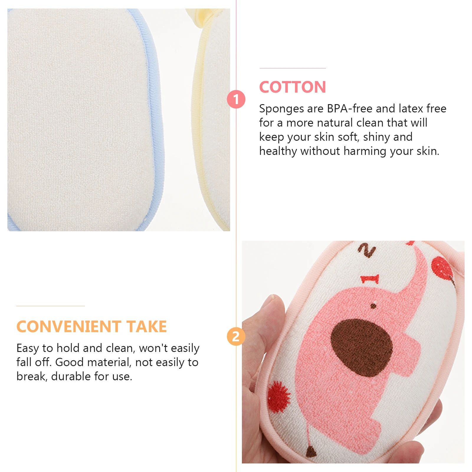

3pcs Sponges Gentle Exfoliating Shower Scrubbers For Durable Bath Tools Easy Clean Bath Brush Gift
