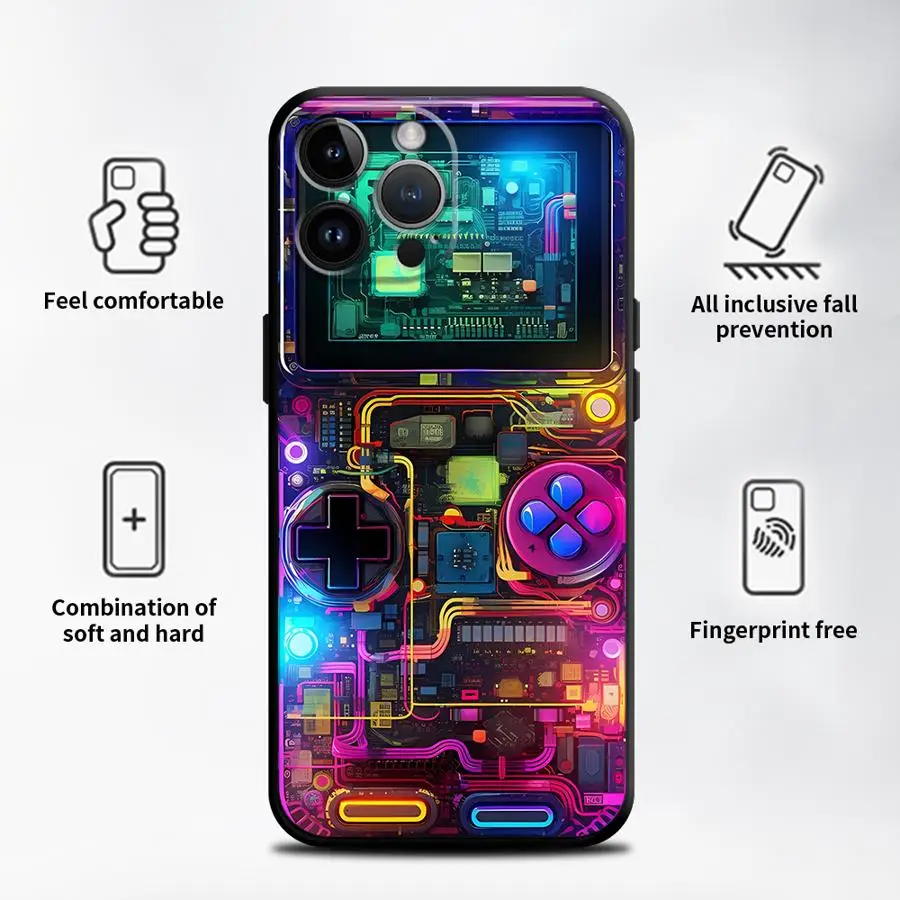 Funda blanda para Google Pixel 9a 6 Pro 6a 9 Pro XL 8 Pro 8a 7a 7 Pro patrón de máquina de juego