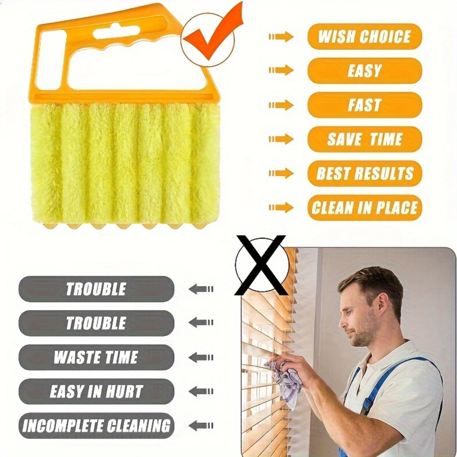 Washable Window Cleaning Brushes, Microfibers Duster, Dirt Cleaner, Blind Cleaner Cleaning stuff Fregona giratoria Spin mop Mop