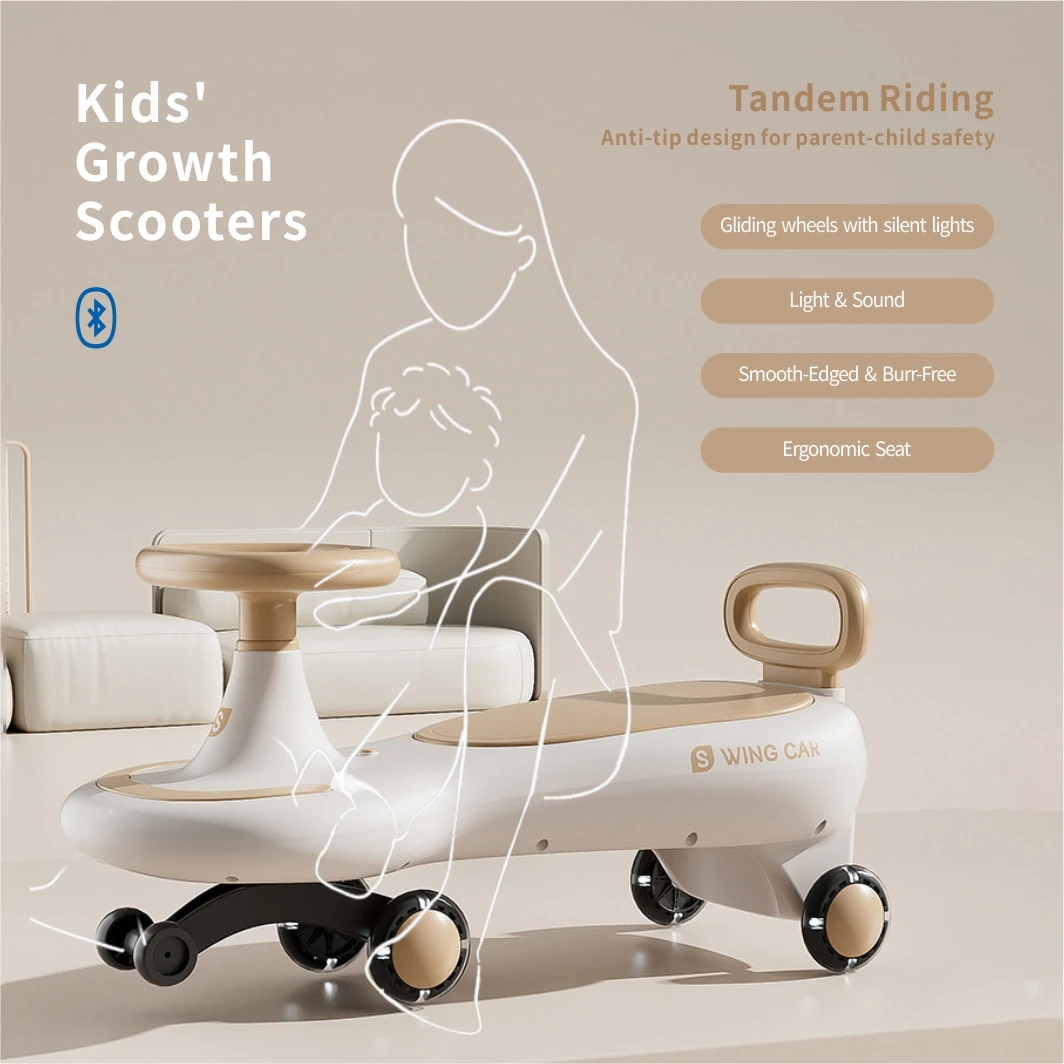 دراجة توازن الطفل، سيارة تذبذب الوالدين والطفل مع تصميم وموسيقى مضادة للطرف للأولاد والبنات من عمر 1 إلى 8 سنوات للعب الداخلي والخارجي #1