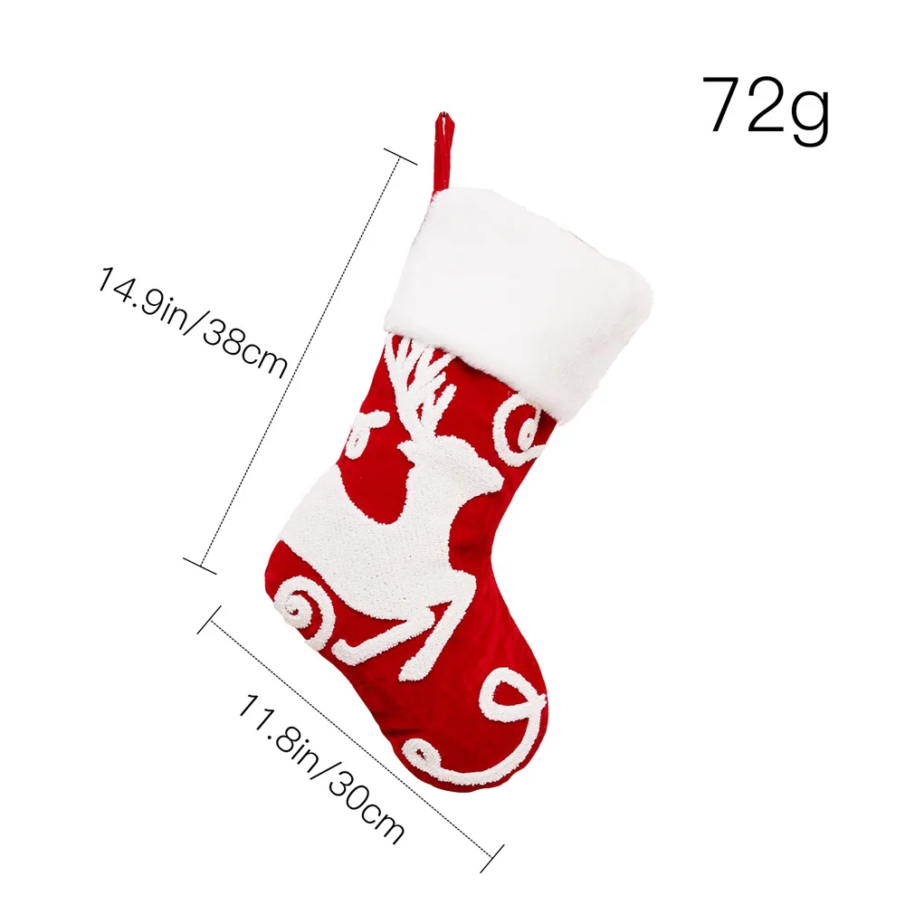 Nome personalizzato decorazione natalizia grande fiocco di neve ricamato calzini alce sacchetto regalo di natale nome personalizzato calzini regalo