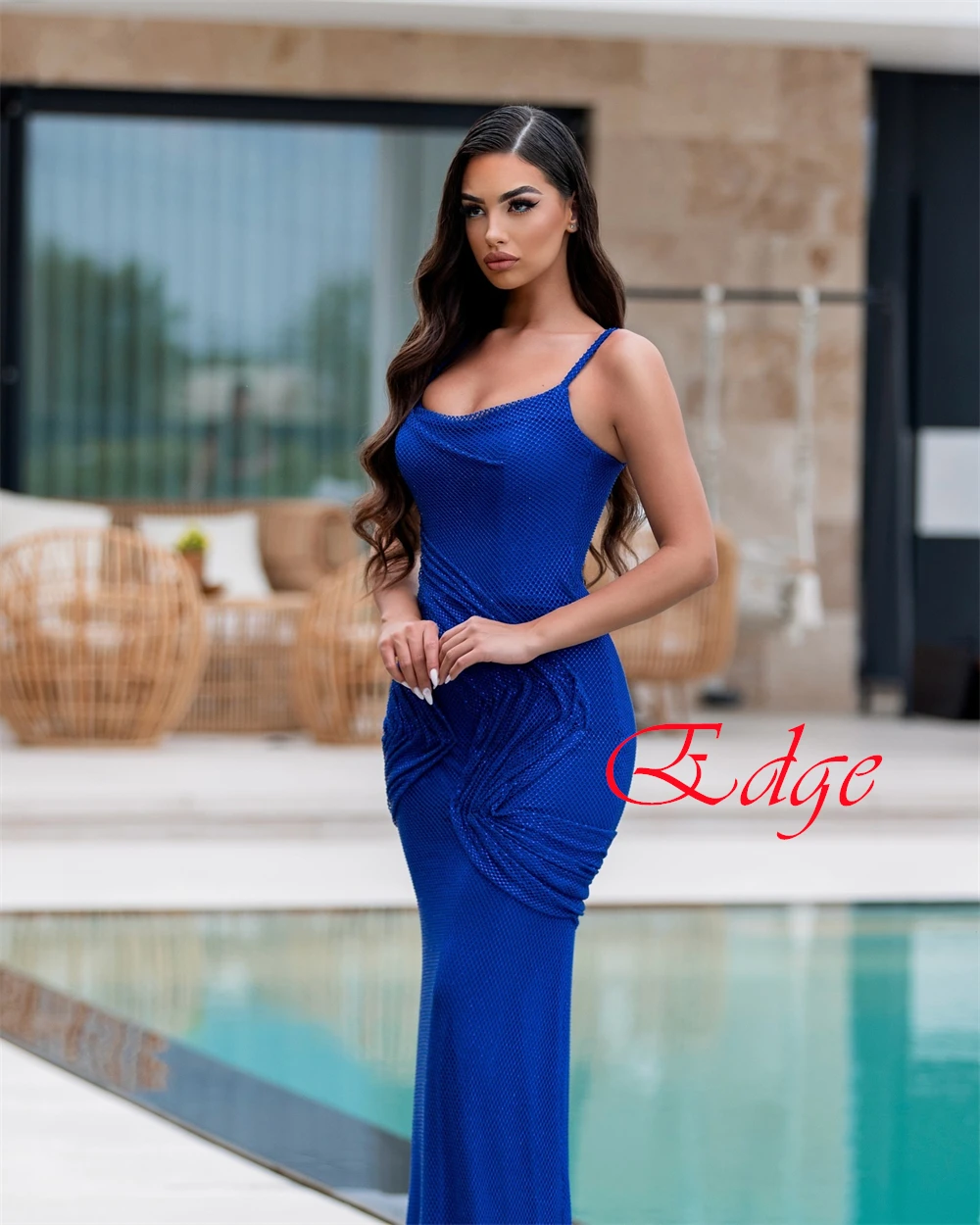 فستان سهرة رائع باللون الأزرق الداكن مخصص وحديث بدون حمالات وأشرطة سباغيتي للحفلات الراقصة حورية البحر فساتين مناسبة خاصة #5