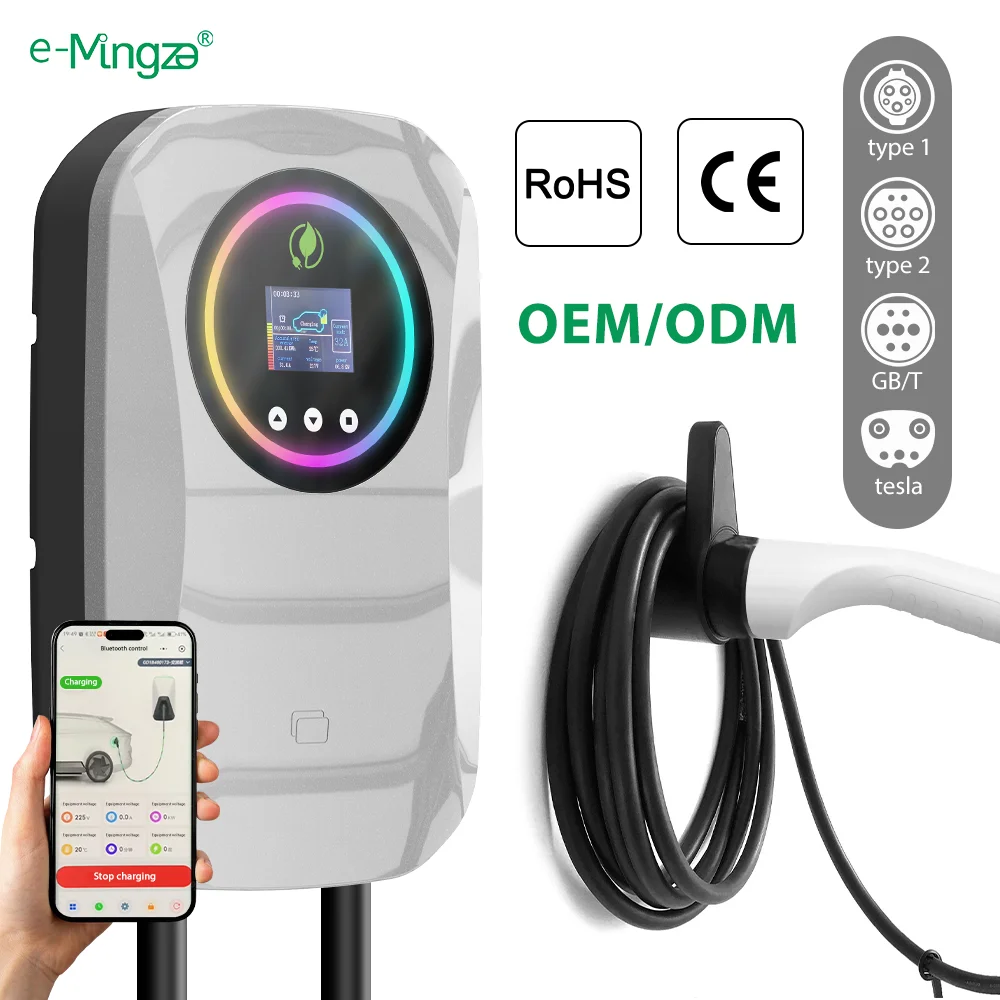 32A 22kW Charge Station EV Smart EV Charger with  Plug and Play Easy Control Type2  Eruo Standard Plug for Car Charging