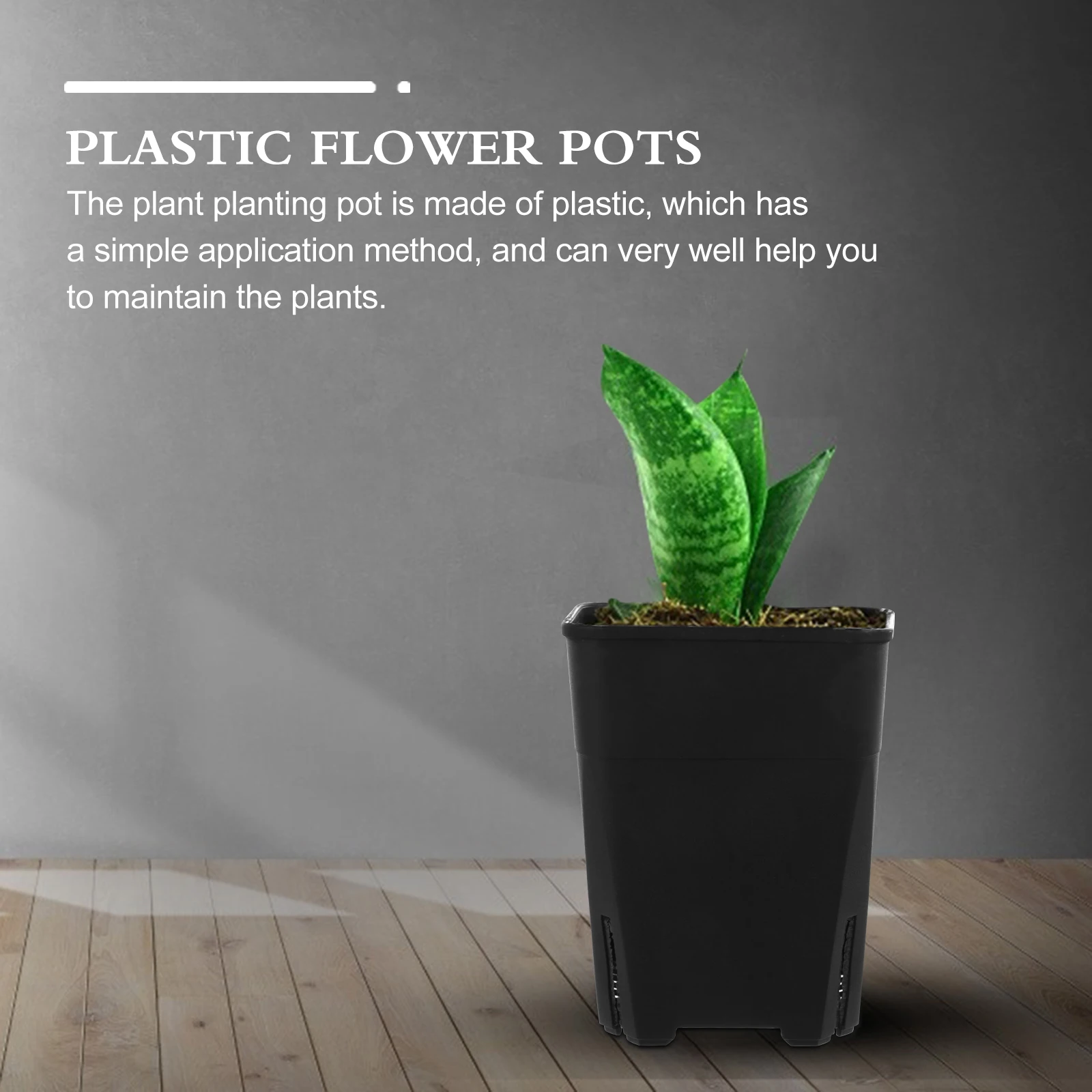 

Plastic Flower Pots Square Nursery Garden Balcony Planter Decorative Air Permeable Light Resistant Corrosion Durable Water