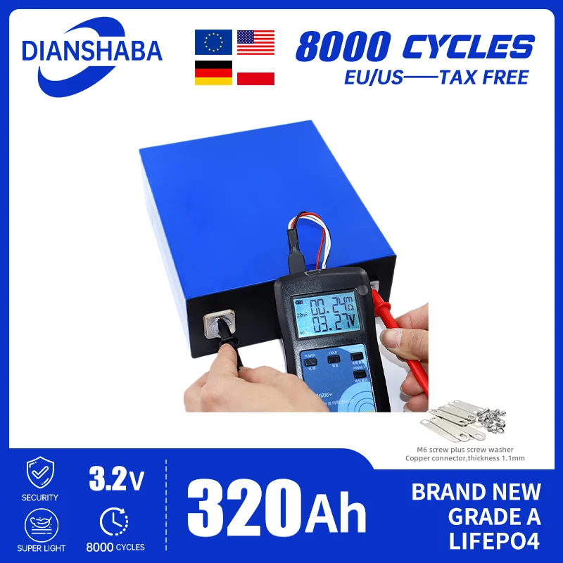 Brand new 320Ah 8000 cycle LiFePO4 3.2V rechargeable battery, suitable for DIY  solar energy system for 12V24V battery grade A i